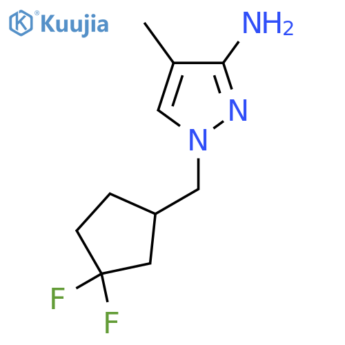1-[(3,3-difluorocyclopentyl)methyl]-4-methyl-1H-pyrazol-3-amine structure