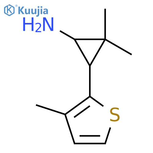 2,2-dimethyl-3-(3-methylthiophen-2-yl)cyclopropan-1-amine structure