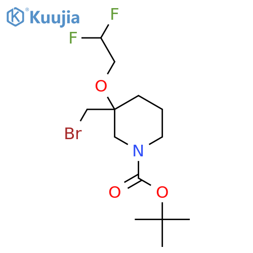 tert-butyl 3-(bromomethyl)-3-(2,2-difluoroethoxy)piperidine-1-carboxylate structure