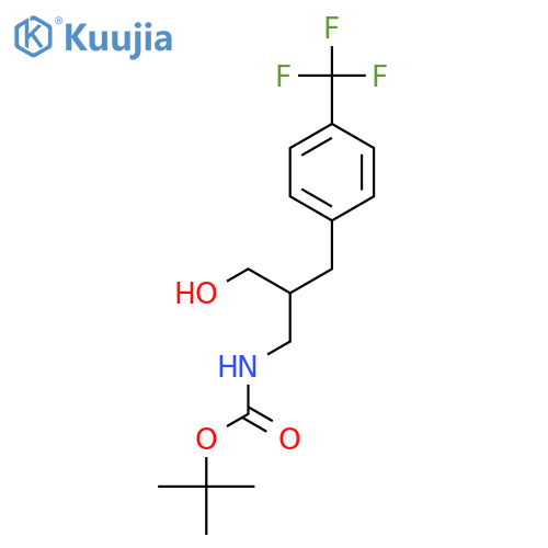 tert-butyl N-(3-hydroxy-2-{[4-(trifluoromethyl)phenyl]methyl}propyl)carbamate structure
