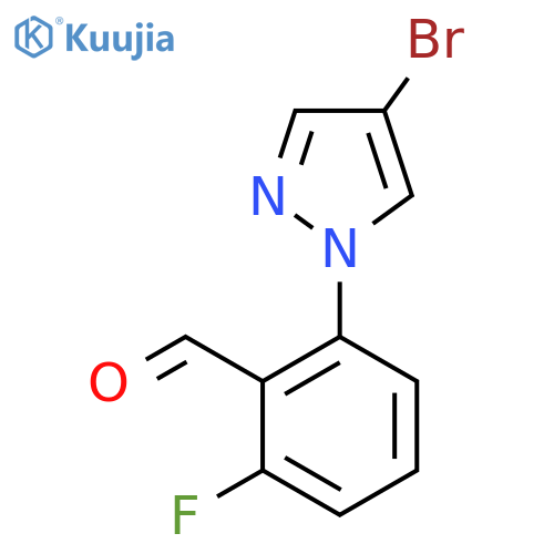 2-(4-Bromo-1H-pyrazol-1-yl)-6-fluorobenzaldehyde structure