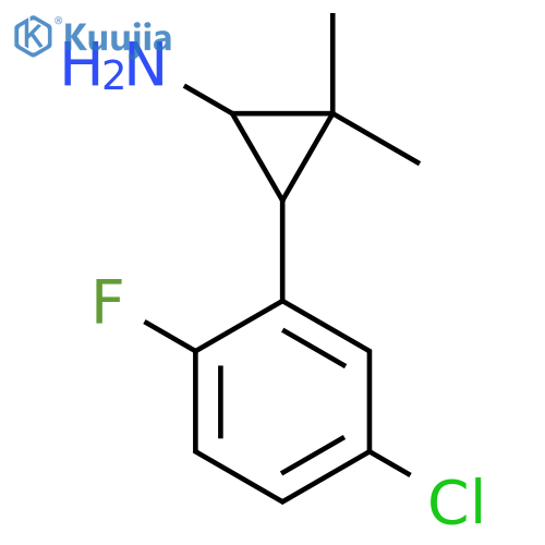 3-(5-chloro-2-fluorophenyl)-2,2-dimethylcyclopropan-1-amine structure
