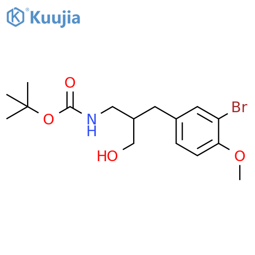 tert-butyl N-{2-(3-bromo-4-methoxyphenyl)methyl-3-hydroxypropyl}carbamate structure