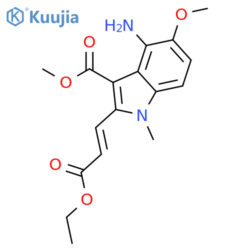 (E)-Methyl 4-amino-2-(3-ethoxy-3-oxoprop-1-en-1-yl)-5-methoxy-1-methyl-1H-indole-3-carboxylate structure