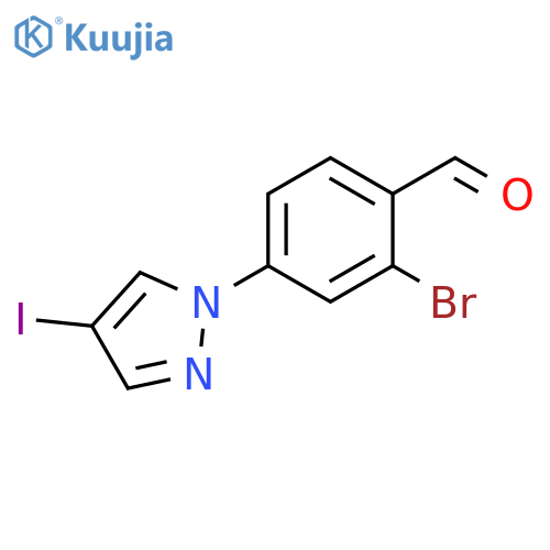 2-bromo-4-(4-iodo-1H-pyrazol-1-yl)benzaldehyde structure