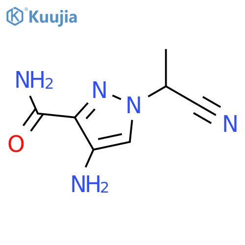 4-Amino-1-(1-cyanoethyl)-1H-pyrazole-3-carboxamide structure