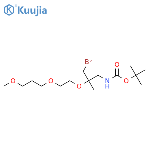 tert-butyl N-{3-bromo-2-2-(3-methoxypropoxy)ethoxy-2-methylpropyl}carbamate structure