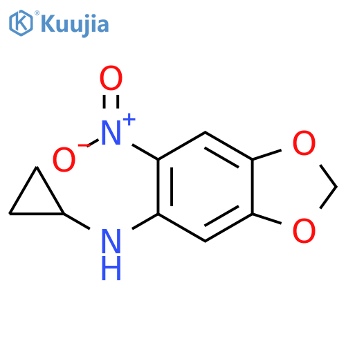 Cyclopropyl-(6-nitro-benzo[1,3]dioxol-5-yl)-amine structure