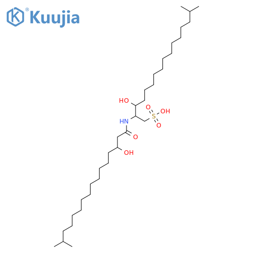 1-Hexadecanesulfonicacid, 3-hydroxy-2-[[(3R)-3-hydroxy-15-methyl-1-oxohexadecyl]amino]-15-methyl-,(2R,3R)- structure