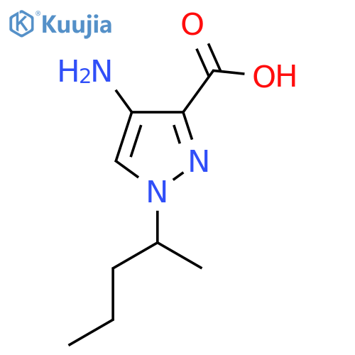 4-amino-1-(pentan-2-yl)-1H-pyrazole-3-carboxylic acid structure