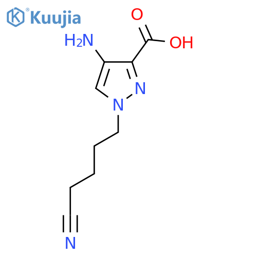 4-amino-1-(4-cyanobutyl)-1H-pyrazole-3-carboxylic acid structure