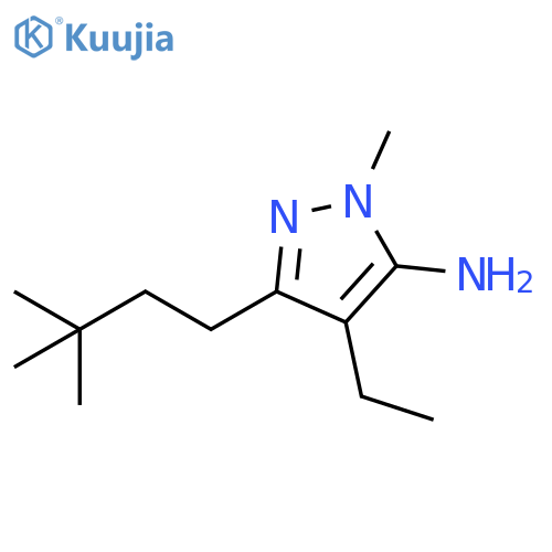 3-(3,3-dimethylbutyl)-4-ethyl-1-methyl-1H-pyrazol-5-amine structure