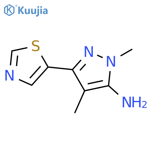 1,4-Dimethyl-3-(1,3-thiazol-5-yl)-1H-pyrazol-5-amine structure