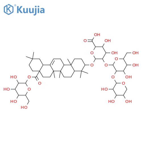 β-D-Glucopyranosiduronic acid, (3β)-28-(β-D-glucopyranosyloxy)-28-oxoolean-12-en-3-yl O-α-L-arabinopyranosyl-(1→2)-O-β-D-glucopyranosyl-(1→2)- (9CI) structure