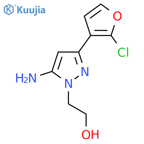 2-5-amino-3-(2-chlorofuran-3-yl)-1H-pyrazol-1-ylethan-1-ol structure