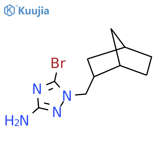 1-({bicyclo2.2.1heptan-2-yl}methyl)-5-bromo-1H-1,2,4-triazol-3-amine structure