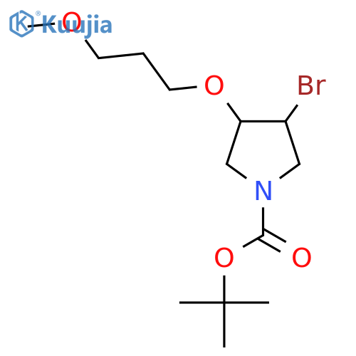 tert-butyl 3-bromo-4-(3-methoxypropoxy)pyrrolidine-1-carboxylate structure