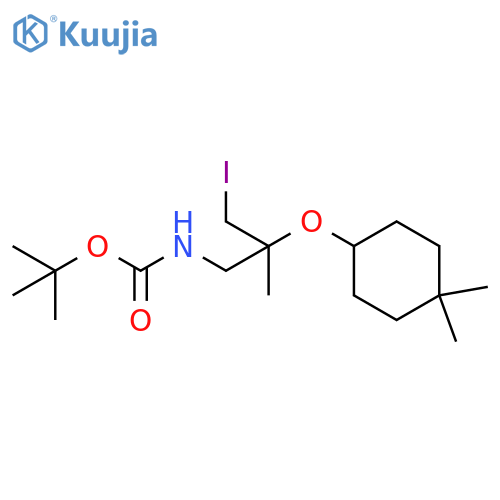 tert-butyl N-{2-(4,4-dimethylcyclohexyl)oxy-3-iodo-2-methylpropyl}carbamate structure