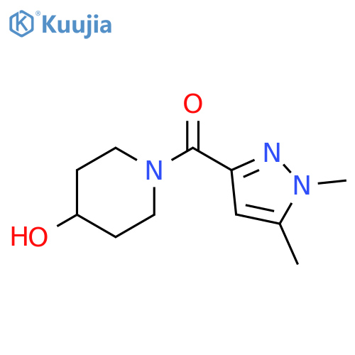 (1,5-dimethyl-1H-pyrazol-3-yl)(4-hydroxypiperidin-1-yl)methanone structure