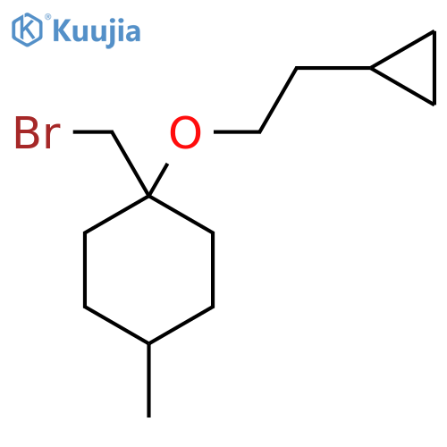 1-(Bromomethyl)-1-(2-cyclopropylethoxy)-4-methylcyclohexane structure
