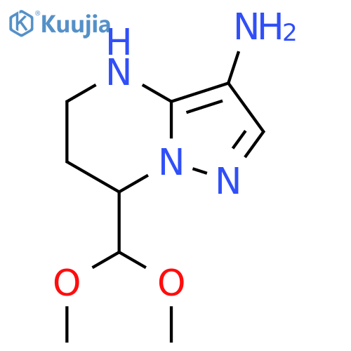 7-(dimethoxymethyl)-4H,5H,6H,7H-pyrazolo1,5-apyrimidin-3-amine structure