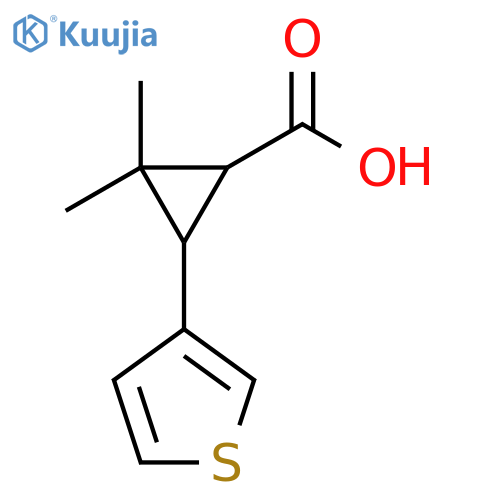2,2-dimethyl-3-(thiophen-3-yl)cyclopropane-1-carboxylic acid structure