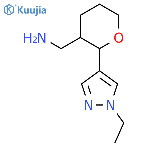 [2-(1-ethyl-1H-pyrazol-4-yl)oxan-3-yl]methanamine structure