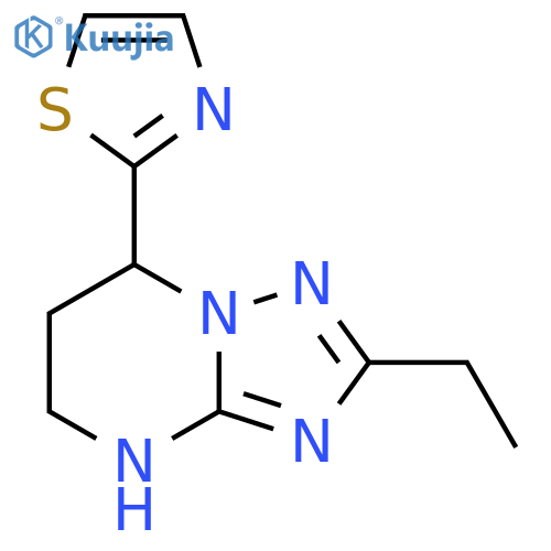 2-{2-ethyl-4H,5H,6H,7H-1,2,4triazolo1,5-apyrimidin-7-yl}-1,3-thiazole structure