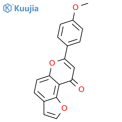 7-(4-Hydroxyphenyl)-9H-furo[2,3-f][1]benzopyran-9-one; Me ether structure