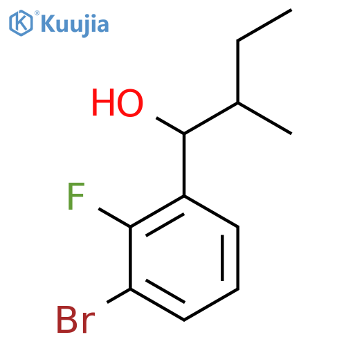1-(3-Bromo-2-fluorophenyl)-2-methylbutan-1-ol structure
