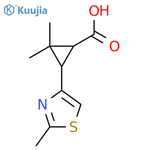 2,2-dimethyl-3-(2-methyl-1,3-thiazol-4-yl)cyclopropane-1-carboxylic acid structure