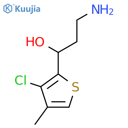 3-amino-1-(3-chloro-4-methylthiophen-2-yl)propan-1-ol structure