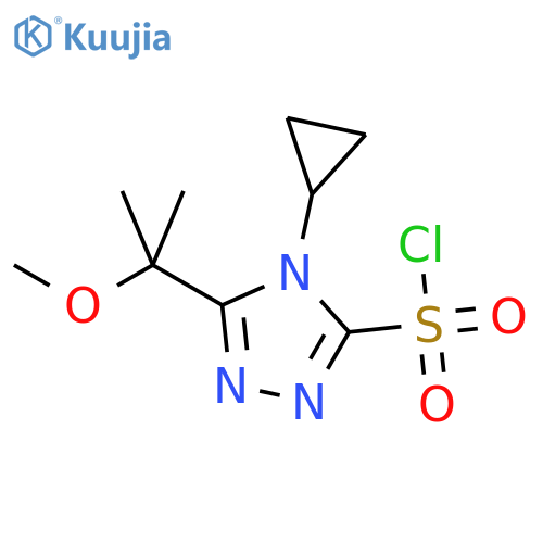 4-cyclopropyl-5-(2-methoxypropan-2-yl)-4H-1,2,4-triazole-3-sulfonyl chloride structure