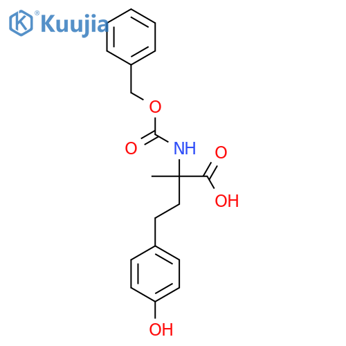 2-{(benzyloxy)carbonylamino}-4-(4-hydroxyphenyl)-2-methylbutanoic acid structure