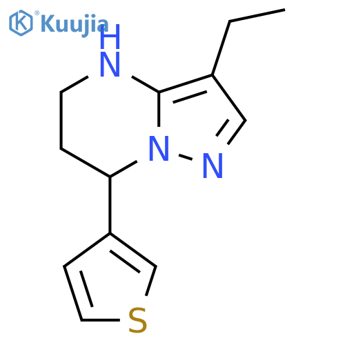 3-ethyl-7-(thiophen-3-yl)-4H,5H,6H,7H-pyrazolo1,5-apyrimidine structure