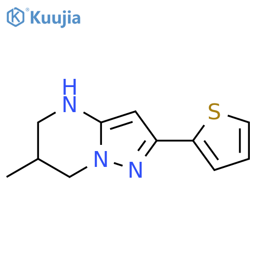 6-methyl-2-(thiophen-2-yl)-4H,5H,6H,7H-pyrazolo1,5-apyrimidine structure
