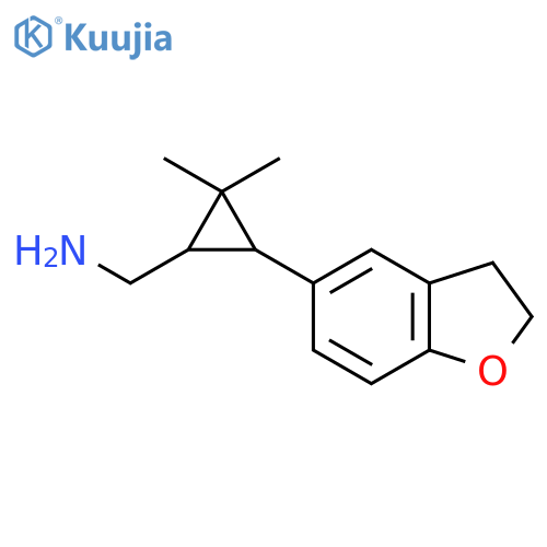 3-(2,3-dihydro-1-benzofuran-5-yl)-2,2-dimethylcyclopropylmethanamine structure