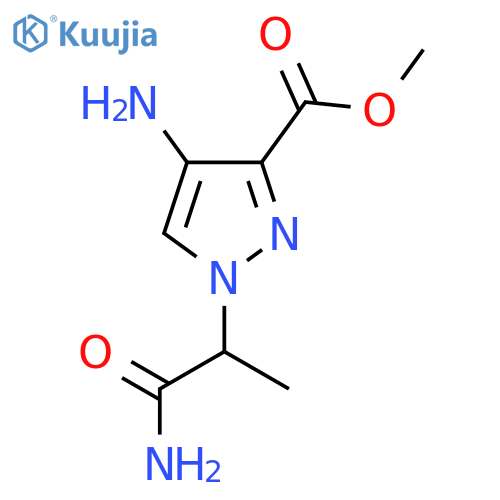 methyl 4-amino-1-(1-carbamoylethyl)-1H-pyrazole-3-carboxylate structure