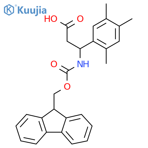 3-({(9H-fluoren-9-yl)methoxycarbonyl}amino)-3-(2,4,5-trimethylphenyl)propanoic acid structure