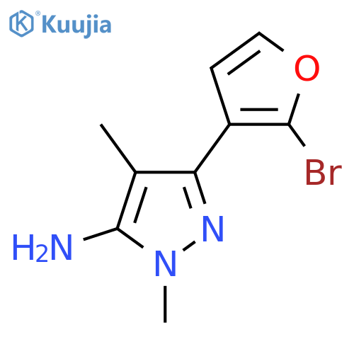 3-(2-Bromofuran-3-yl)-1,4-dimethyl-1H-pyrazol-5-amine structure