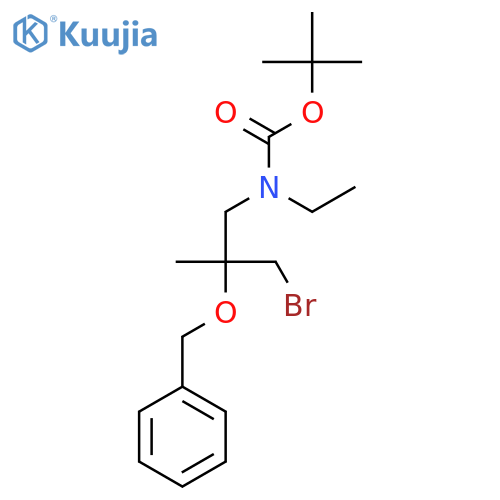 tert-butyl N-2-(benzyloxy)-3-bromo-2-methylpropyl-N-ethylcarbamate structure