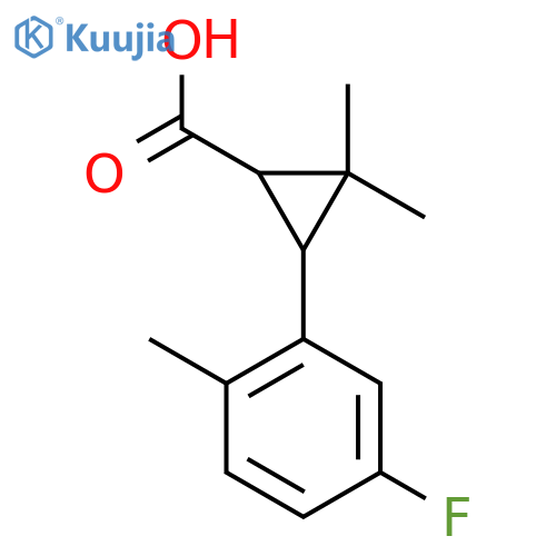 3-(5-Fluoro-2-methylphenyl)-2,2-dimethylcyclopropane-1-carboxylic acid structure