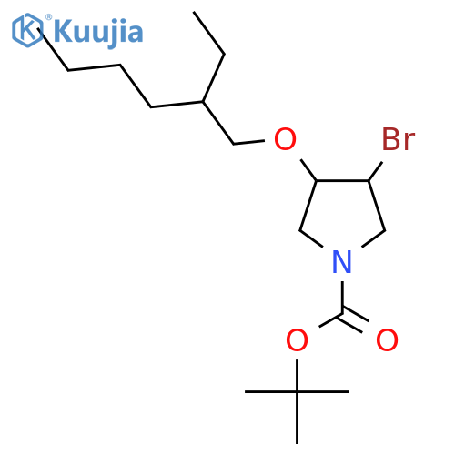tert-butyl 3-bromo-4-(2-ethylhexyl)oxypyrrolidine-1-carboxylate structure
