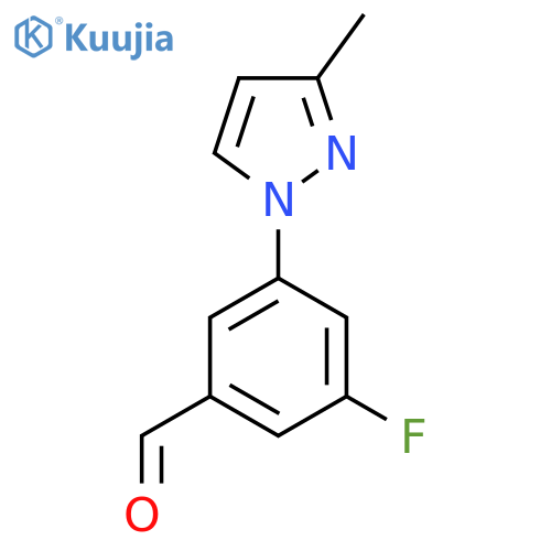 3-Fluoro-5-(3-methyl-1H-pyrazol-1-yl)benzaldehyde structure