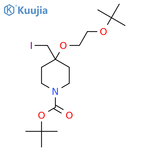 tert-butyl 4-2-(tert-butoxy)ethoxy-4-(iodomethyl)piperidine-1-carboxylate structure