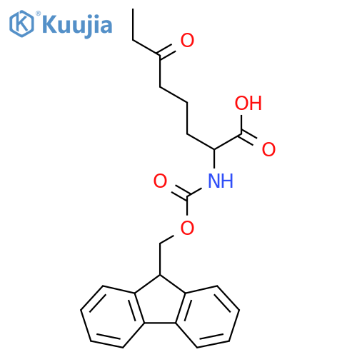 2-({(9H-fluoren-9-yl)methoxycarbonyl}amino)-6-oxooctanoic acid structure