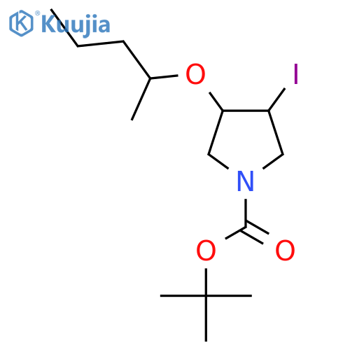 tert-butyl 3-iodo-4-(pentan-2-yloxy)pyrrolidine-1-carboxylate structure