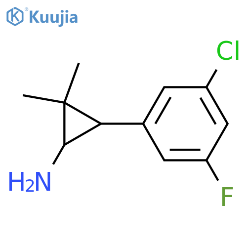 3-(3-chloro-5-fluorophenyl)-2,2-dimethylcyclopropan-1-amine structure