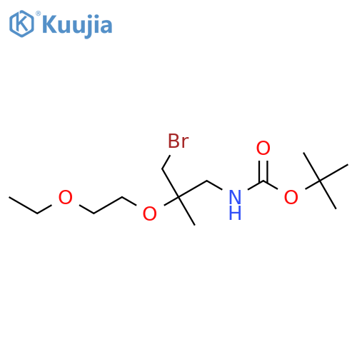 tert-butyl N-3-bromo-2-(2-ethoxyethoxy)-2-methylpropylcarbamate structure