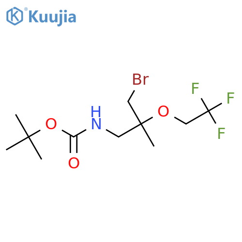tert-butyl N-3-bromo-2-methyl-2-(2,2,2-trifluoroethoxy)propylcarbamate structure